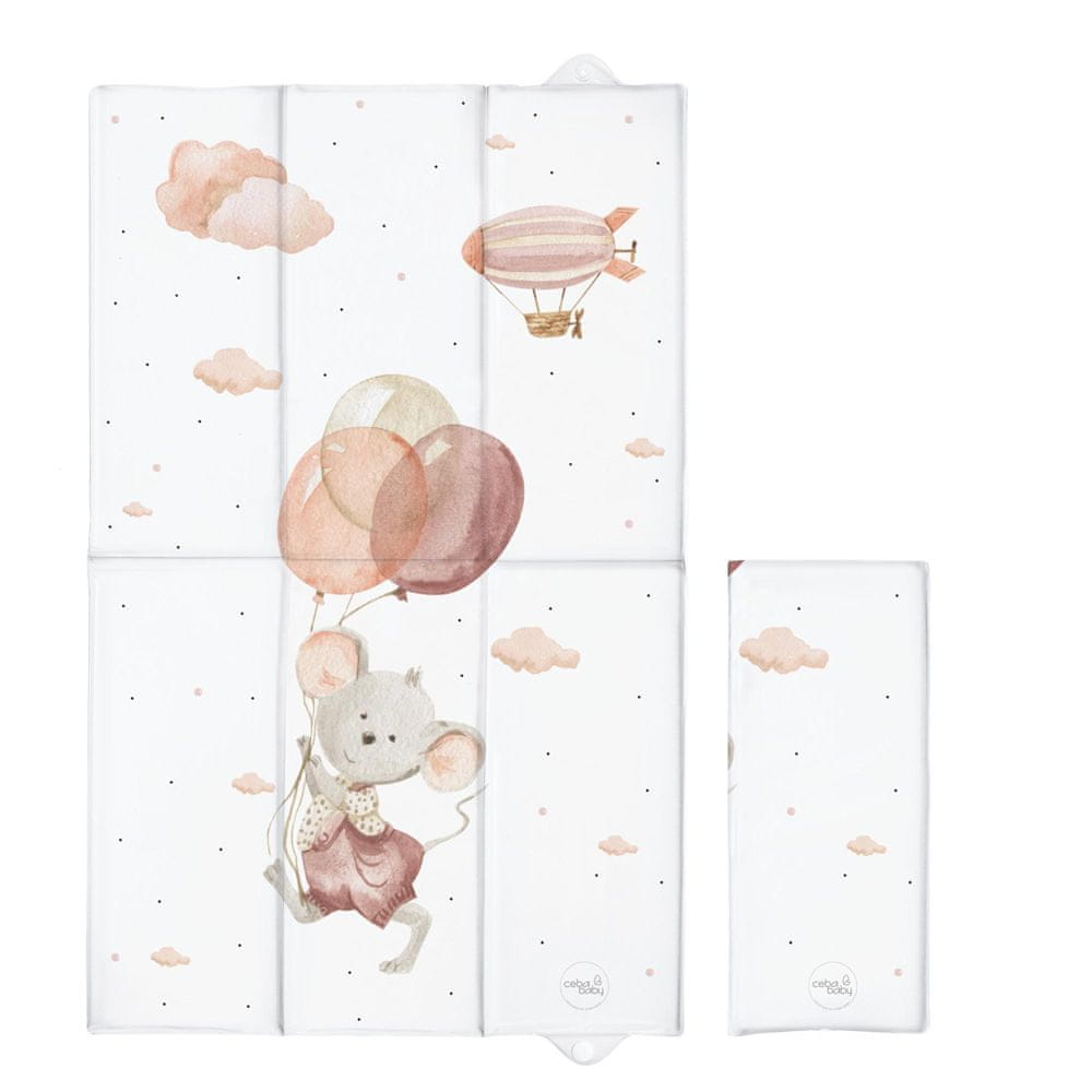 Ceba Baby Podložka přebalovací cestovní (80x50) Basic biela/ružová